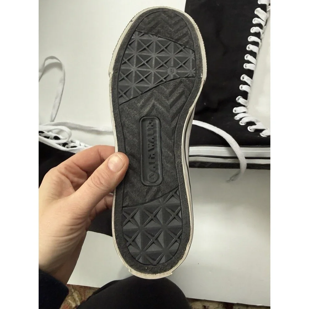 Women's Airwalk Knee High Black Canvas Lace Up Full Zip Shoes Sneakers Size 8 - Picture 7 of 8